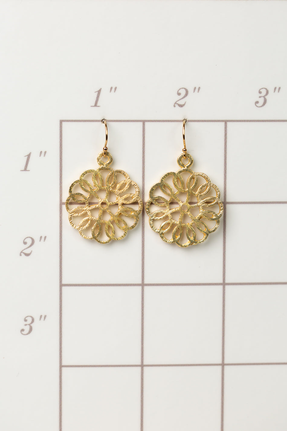 Brushed Gold Swirl Statement Earrings