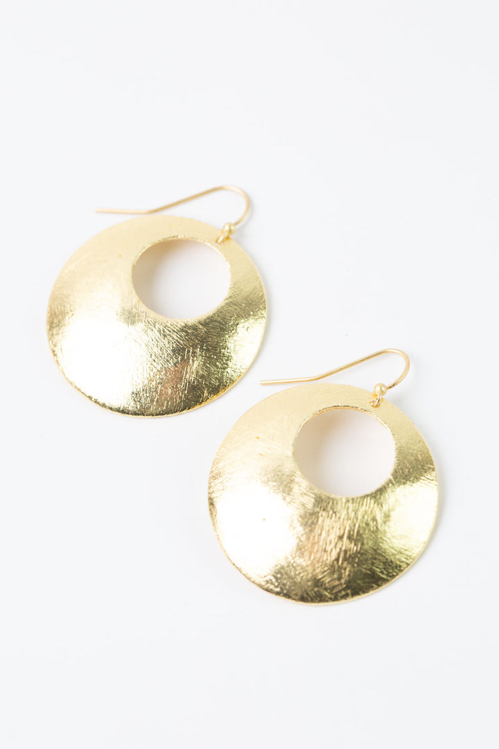 Brushed Gold Simple Earrings