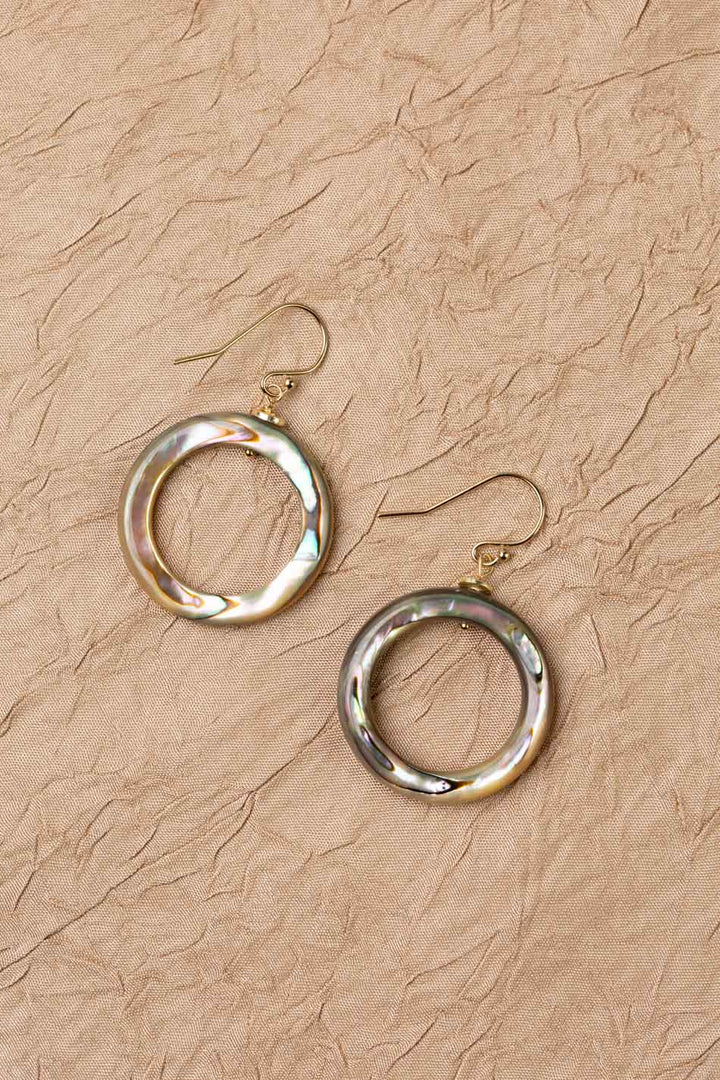 Blue Moon Abalone Shell Hoop Earrings