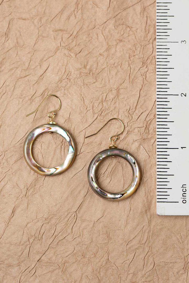 Blue Moon Abalone Shell Hoop Earrings