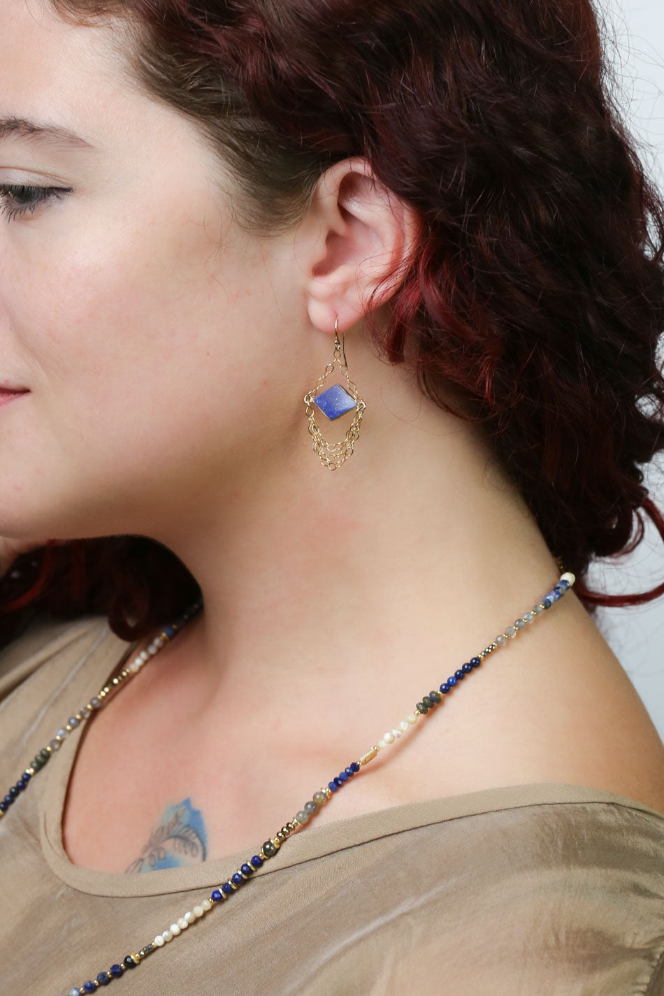 Blue Moon Lapis Lazuli Statement Earrings