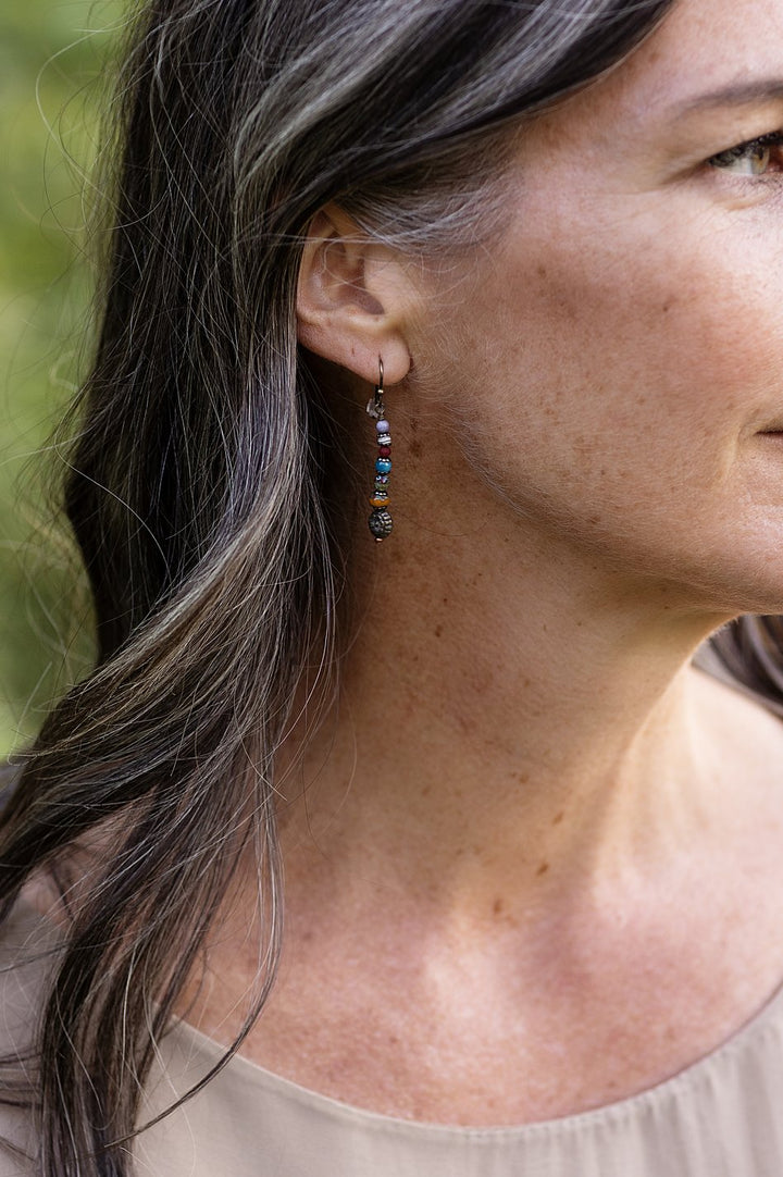 Bohemia Apatite Copper Czech Glass Dangle Earrings