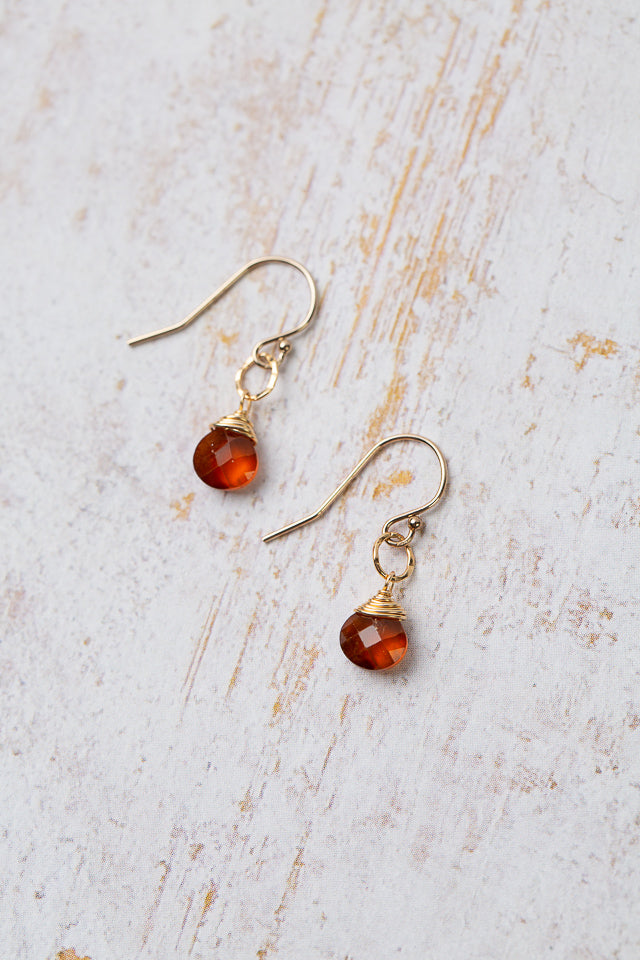 Bonfire Briolette Simple Earrings