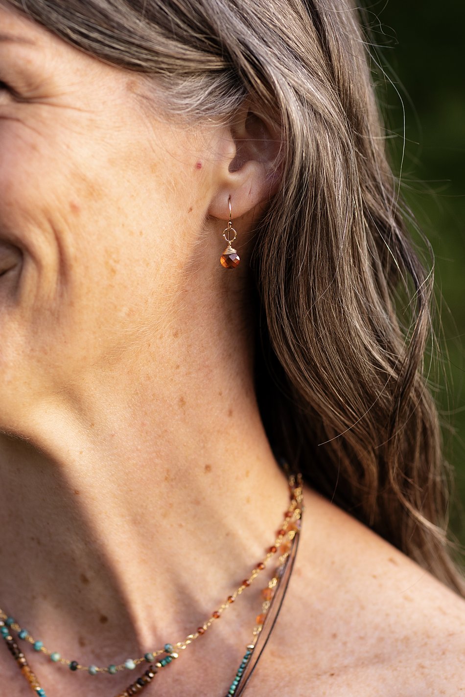 Bonfire Briolette Simple Earrings