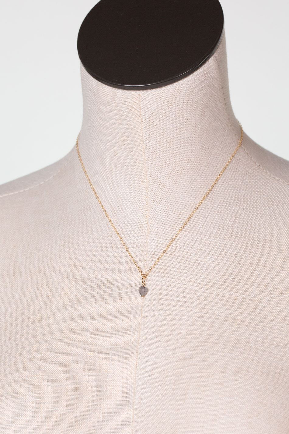 Black Rutilated Quartz 15.5-17.5" Three Dimensional Triangle Black Tourmaline, Rutilated Quartz Simple Necklace
