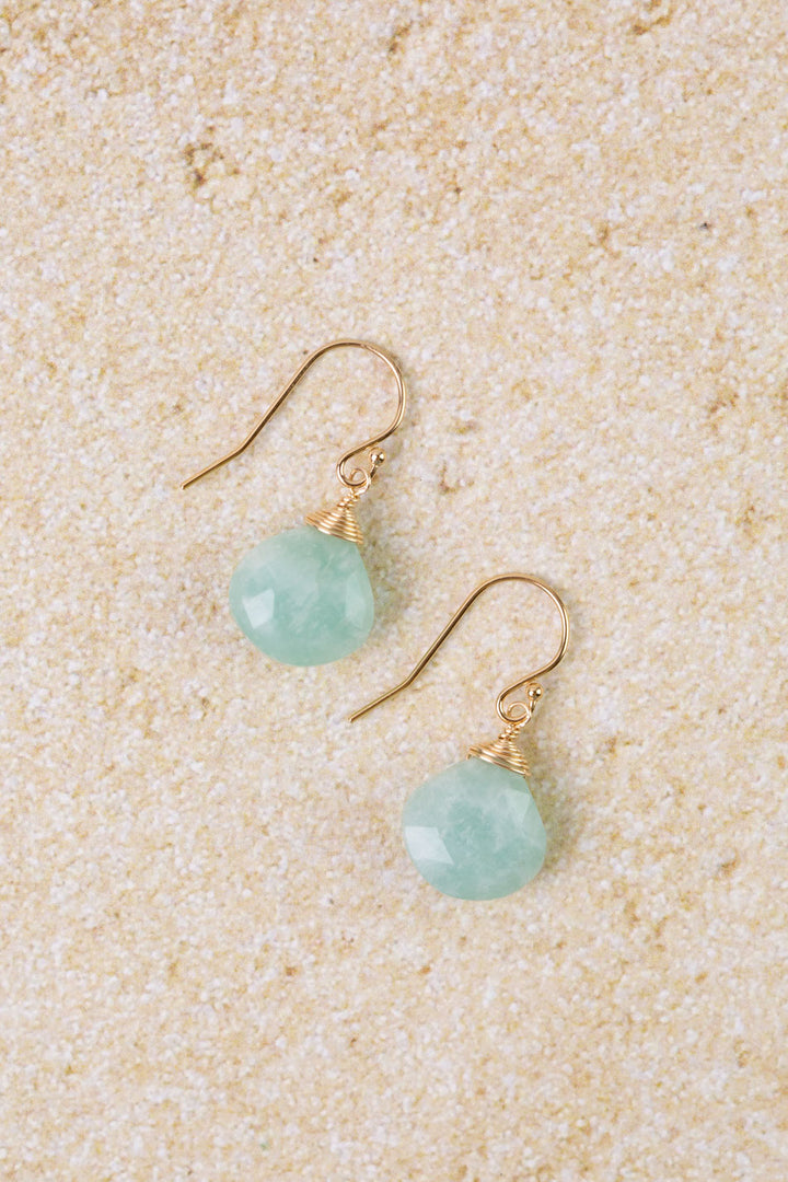 Mango Tango Faceted Amazonite Briolette Simple Earrings