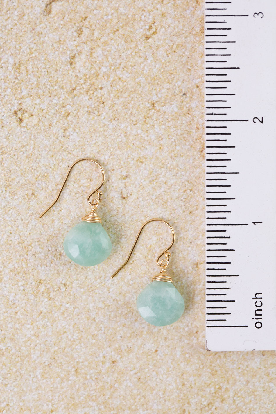 Mango Tango Faceted Amazonite Briolette Simple Earrings