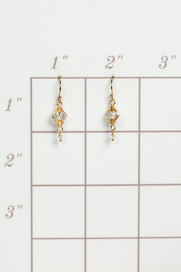 Birthstone April Gold Quartz Herringbone Earrings