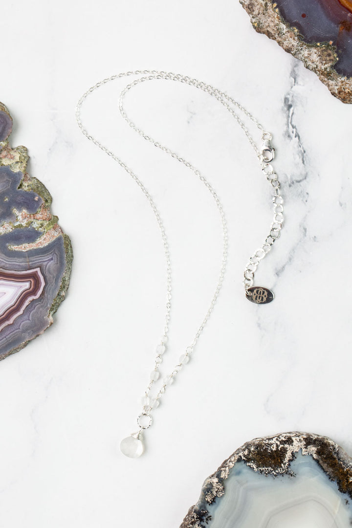 Birthstone 16-18" June Silver Moonstone Simple Necklace