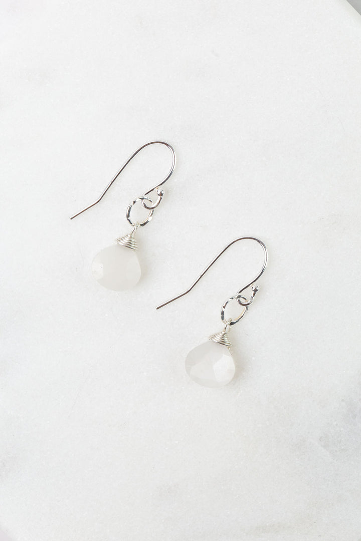 Birthstone June Silver Moonstone Simple Earrings