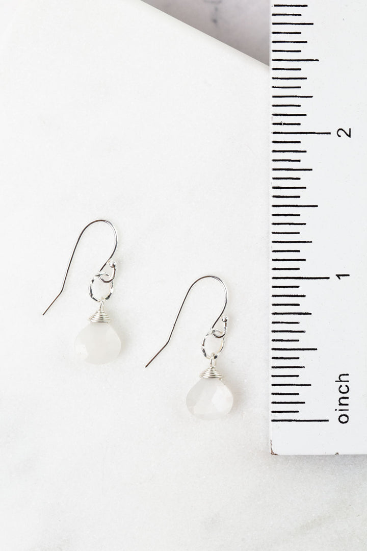Birthstone June Silver Moonstone Simple Earrings