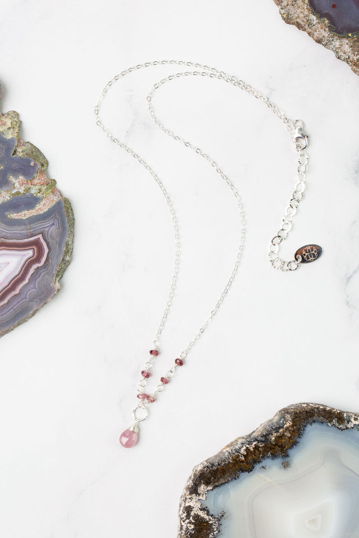 Birthstone 16-18" September Silver Sapphire Simple Necklace