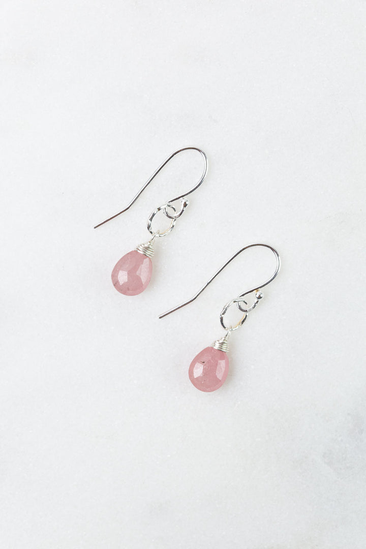 Birthstone September Silver Sapphire Simple Earrings