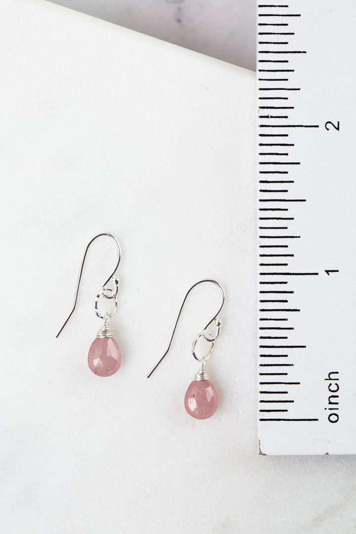 Birthstone September Silver Sapphire Simple Earrings