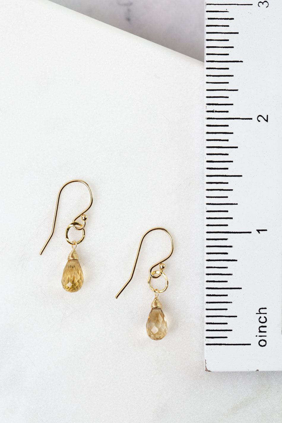 Birthstone November Silver Citrine Simple Earrings