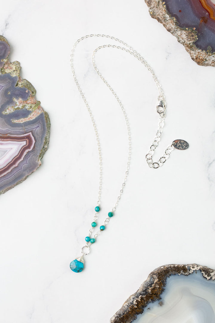 Birthstone 16-18" December Silver Turquoise Simple Necklace