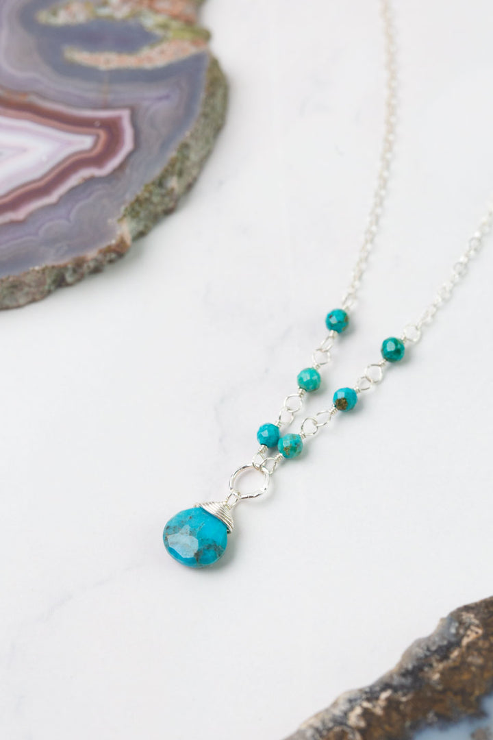 Birthstone 16-18" December Silver Turquoise Simple Necklace