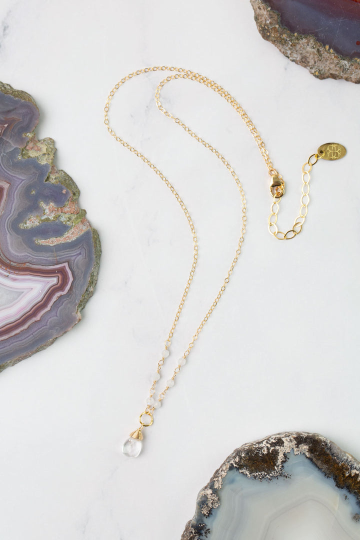 Birthstone 16-18" April Gold Quartz Simple Necklace