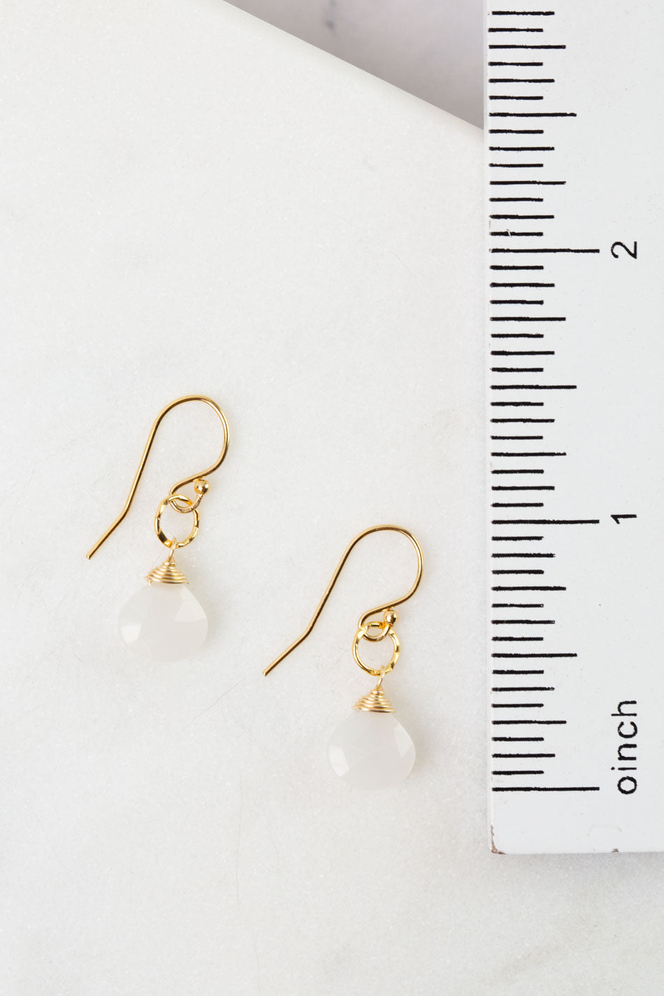 Birthstone June Gold Moonstone Simple Earrings