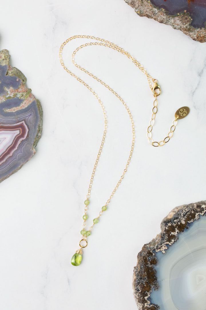 Birthstone 16-18" August Gold Peridot Simple Necklace