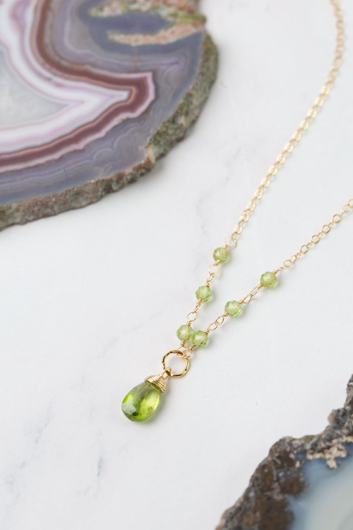 Birthstone 16-18" August Gold Peridot Simple Necklace