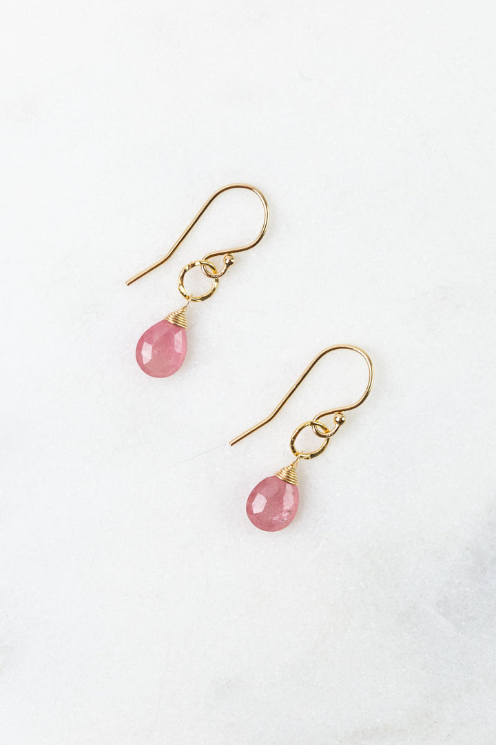 Birthstone September Gold Sapphire Simple Earrings