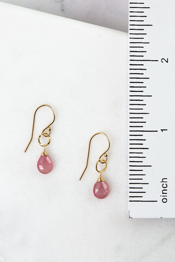 Birthstone September Gold Sapphire Simple Earrings