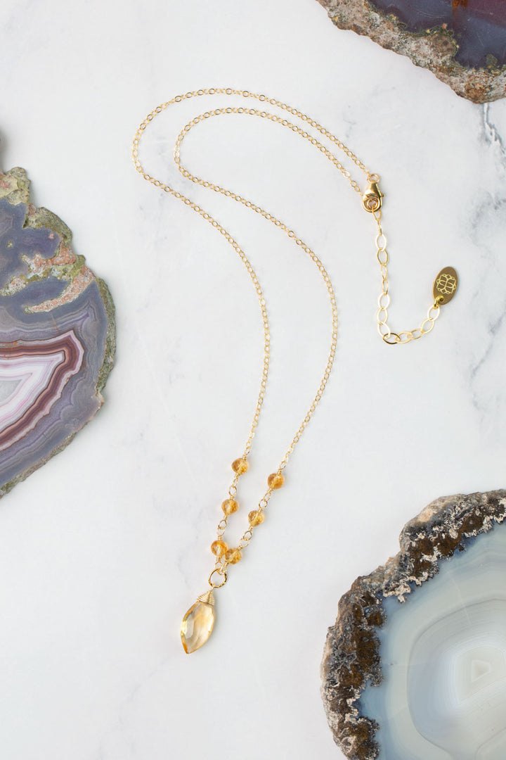 Birthstone 16-18" November Gold Citrine Simple Necklace