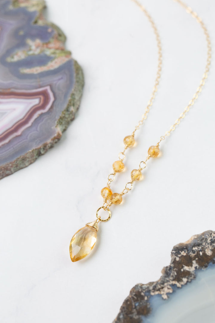 Birthstone 16-18" November Gold Citrine Simple Necklace