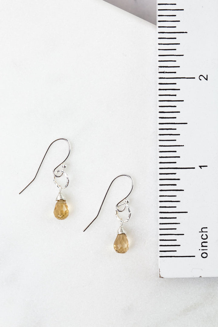 Birthstone November Gold Citrine Simple Earrings