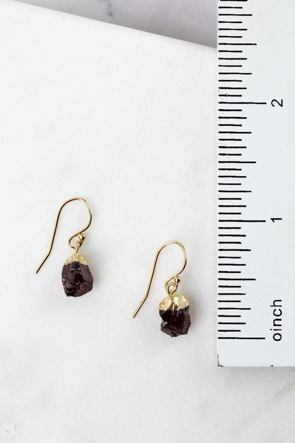 Birthstone January Garnet Simple Earrings
