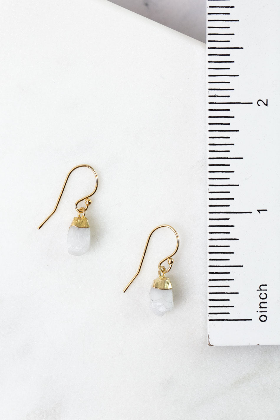 Birthstone April Quartz Simple Earrings
