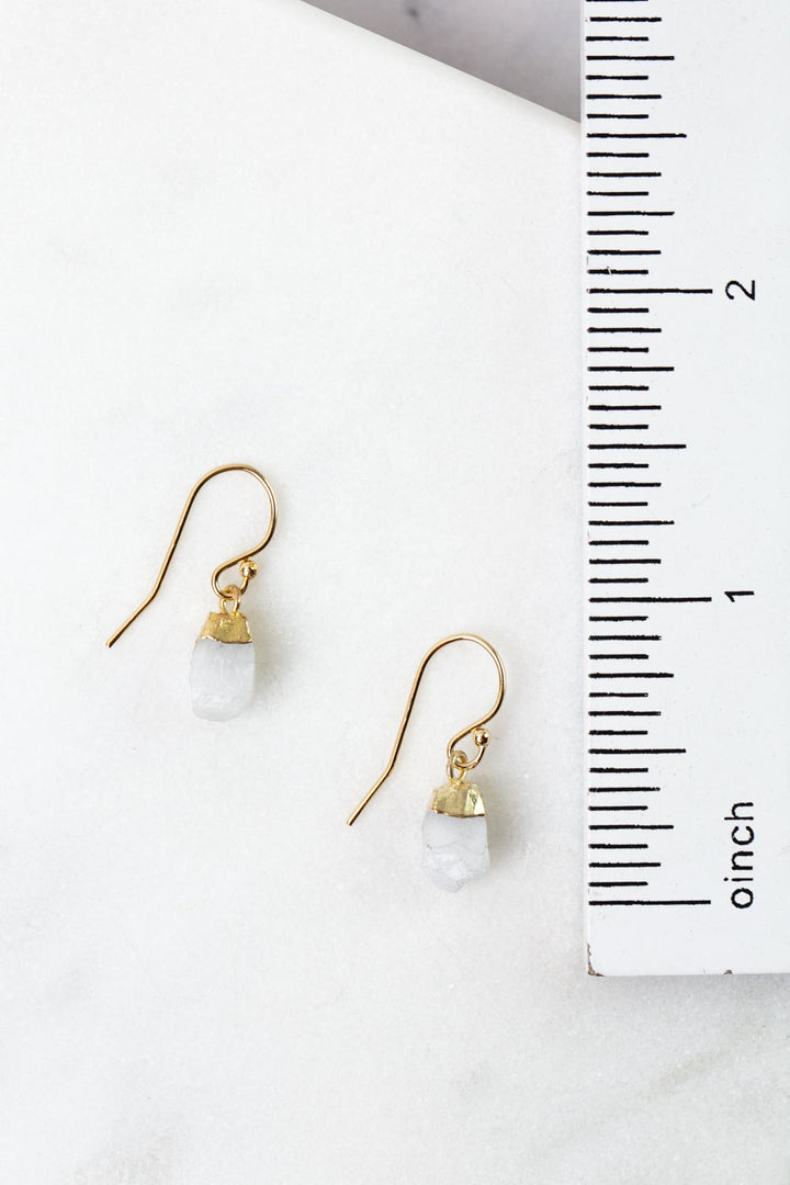 Birthstone April Quartz Simple Earrings