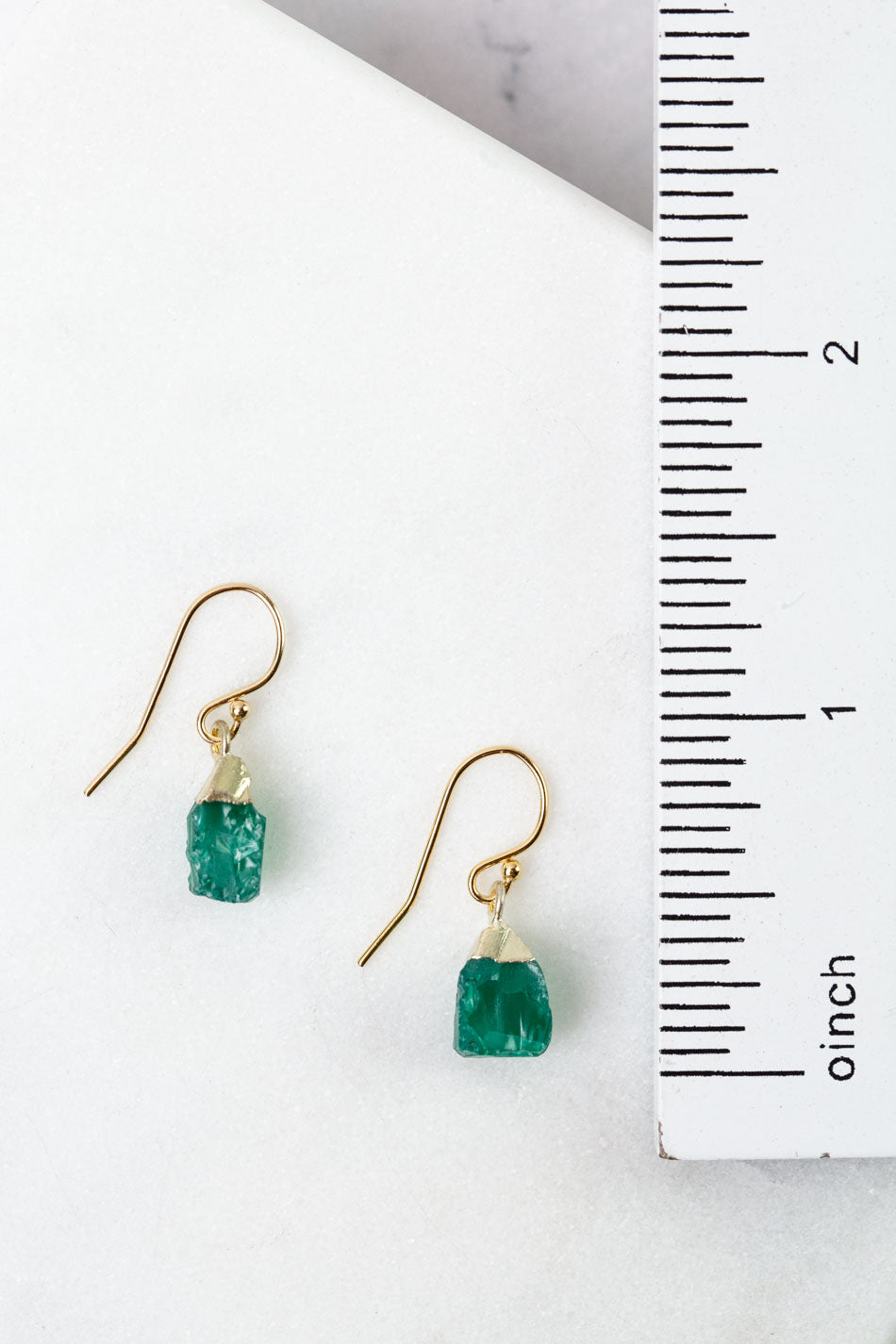 Birthstone May Green Onyx Simple Earrings