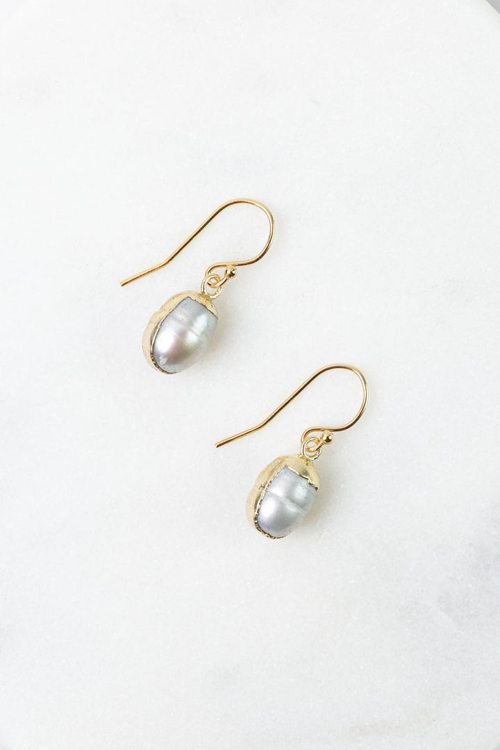 Birthstone June Freshwater Pearl Simple Earrings