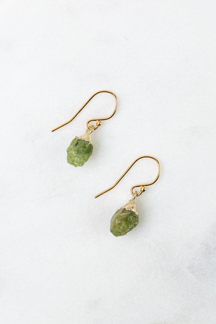 Birthstone August Peridot Simple Earrings