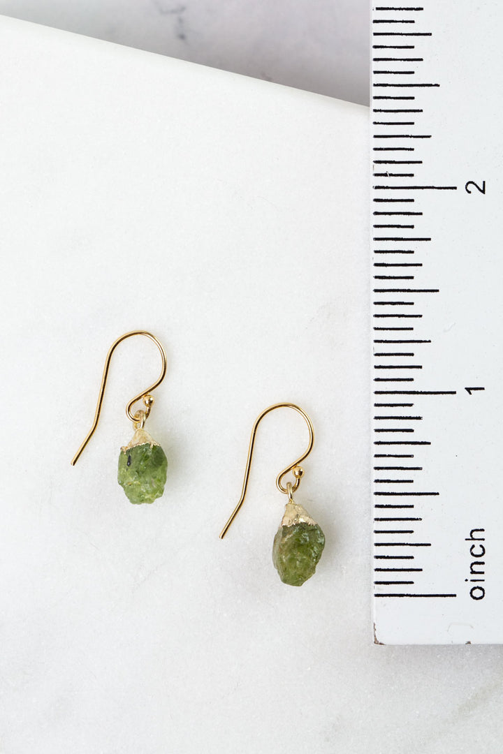 Birthstone August Peridot Simple Earrings