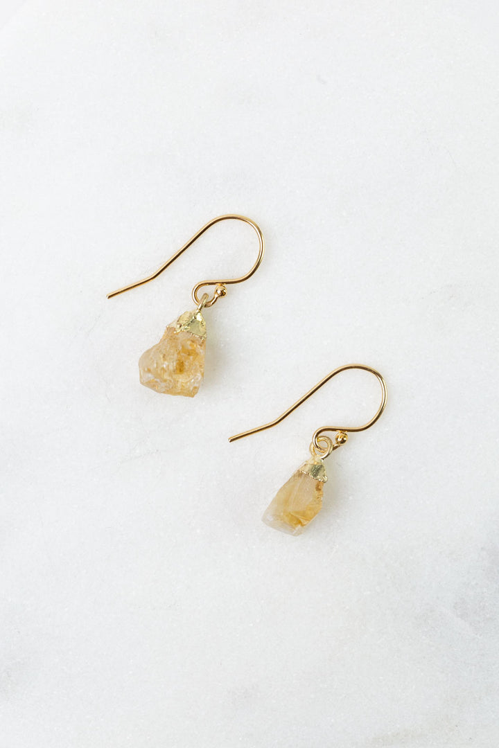 Birthstone November Citrine Simple Earrings