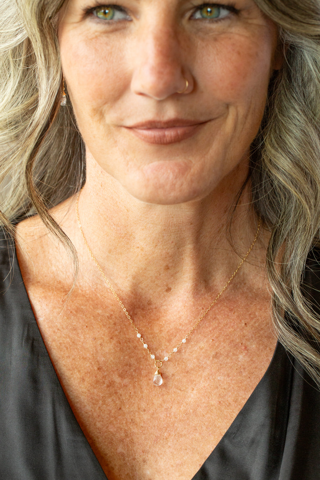 Birthstone 16-18" April Gold Quartz Simple Necklace