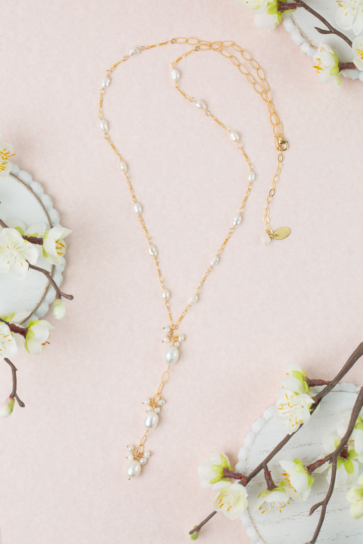 Bold Heart 22.5-24.5" Freshwater Pearl Statement Necklace
