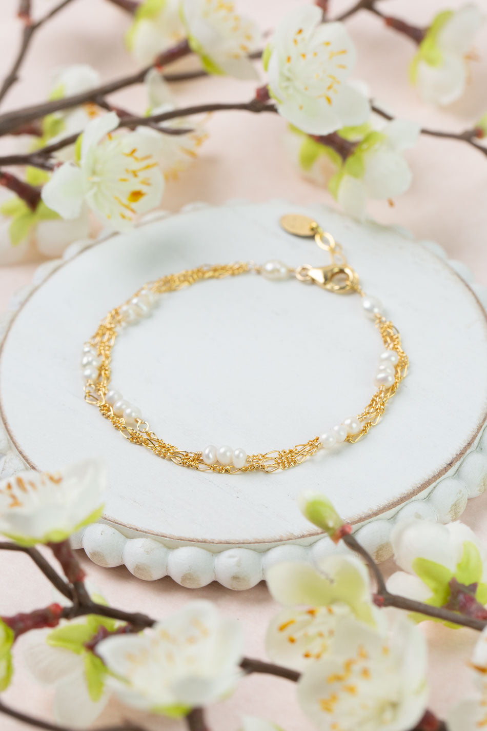 Bold Heart 7.5-8.5" Freshwater Pearl Multistrand Bracelet