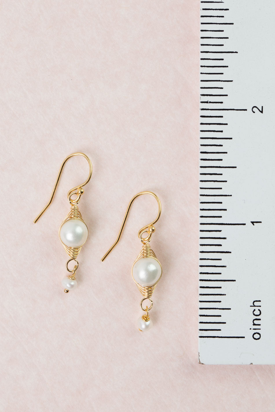 Bold Heart Freshwater Pearl Herringbone Earrings