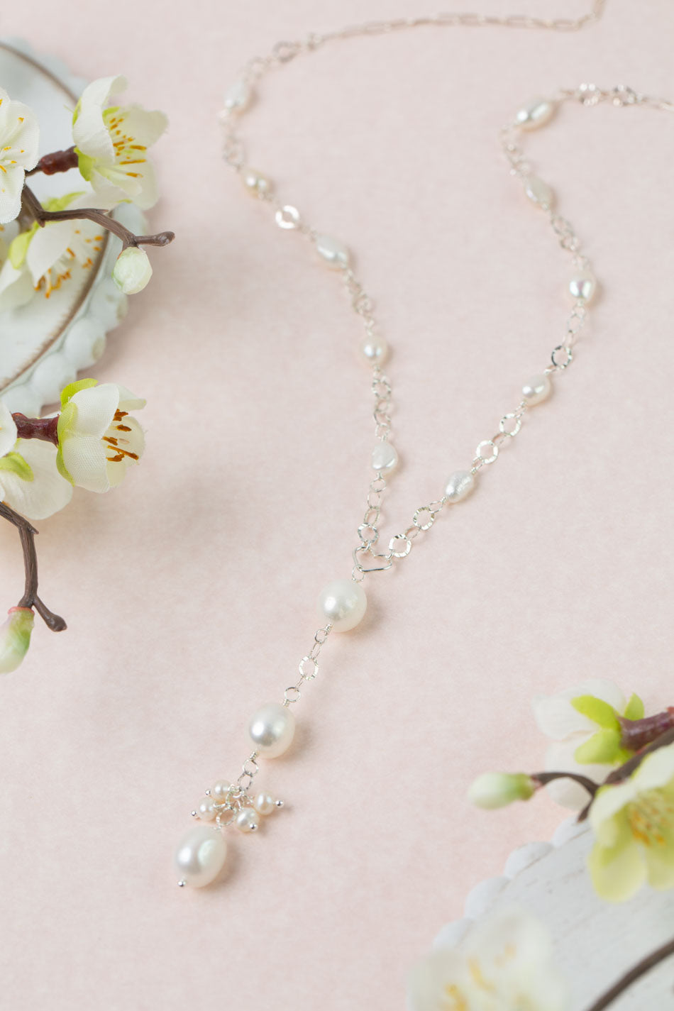 Bold Heart 22.5-24.5" Freshwater Pearl Statement Necklace