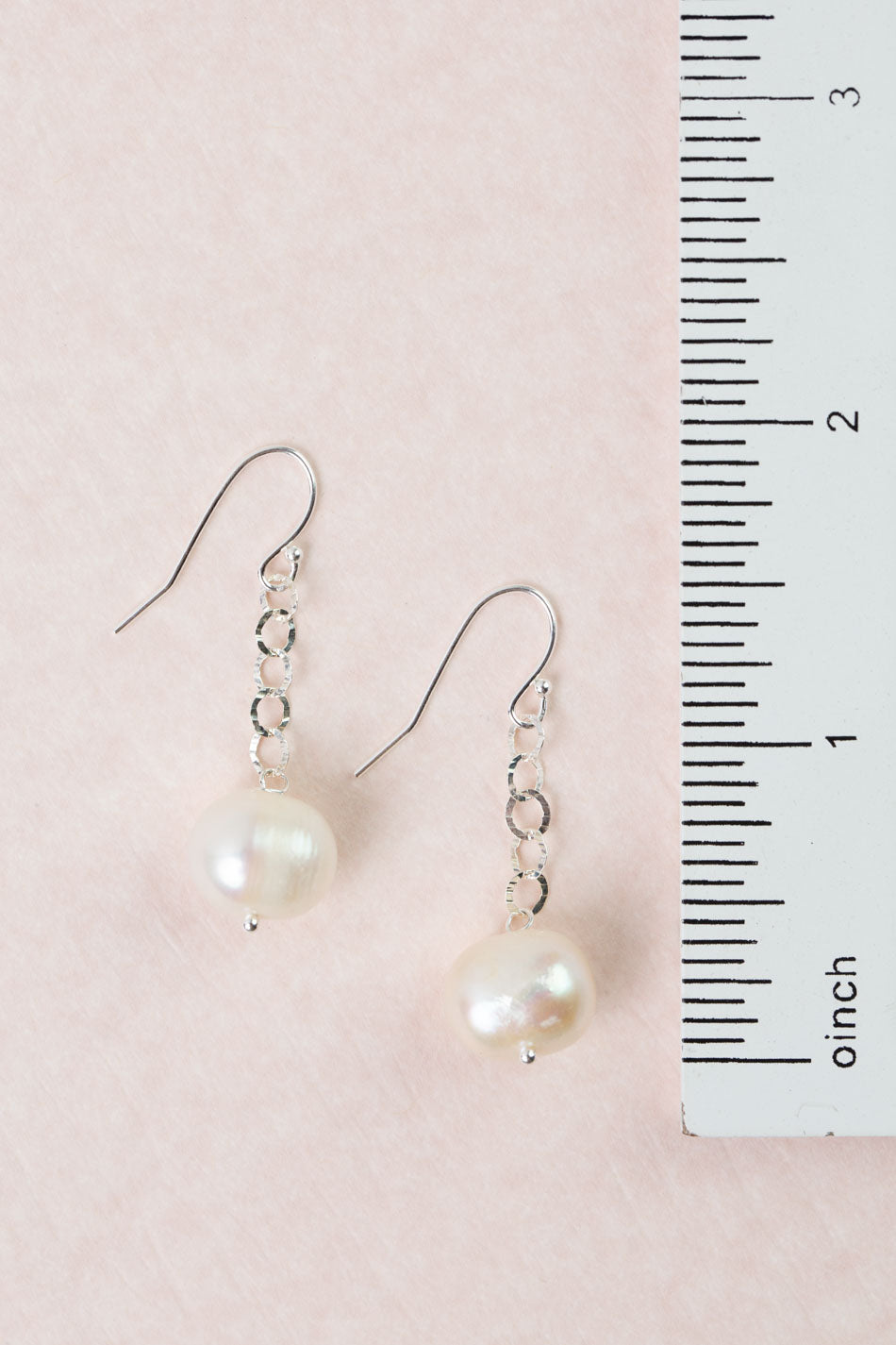 Bold Heart Freshwater Pearl Simple Earrings