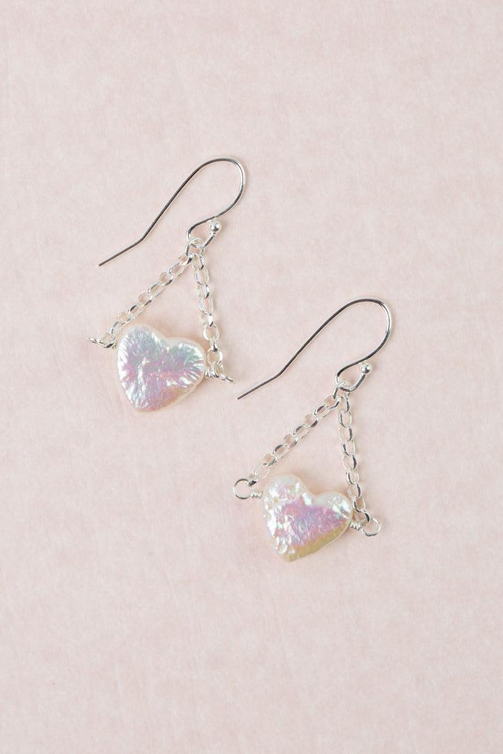 Bold Heart Freshwater Pearl Statement Earrings