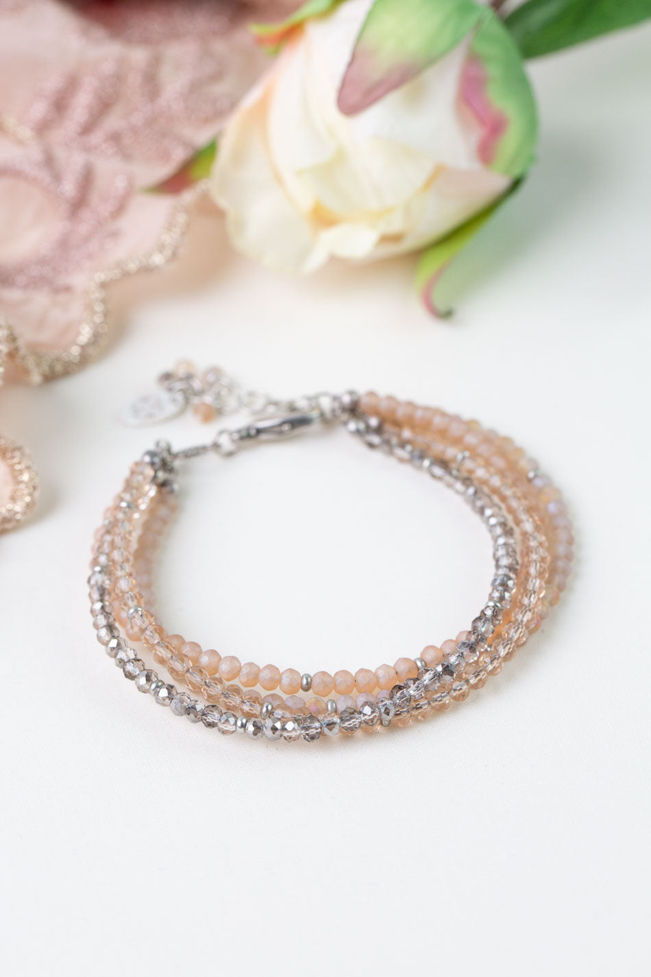 Blush 7.5-8.5" Crystal Multistrand Bracelets