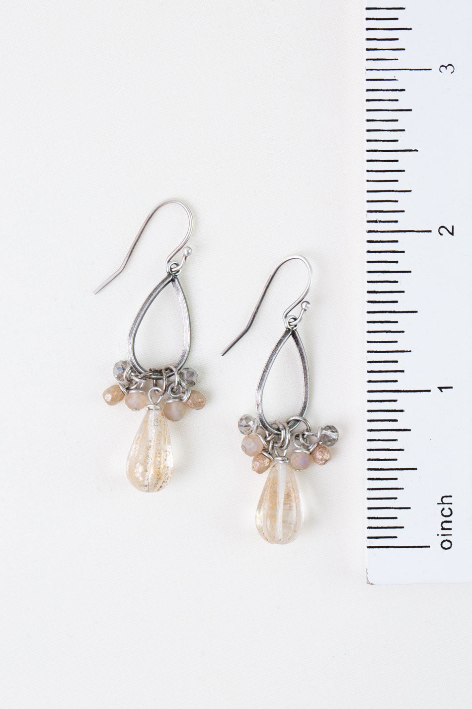 Blush Crystal, Czech Glass Dangle Earrings