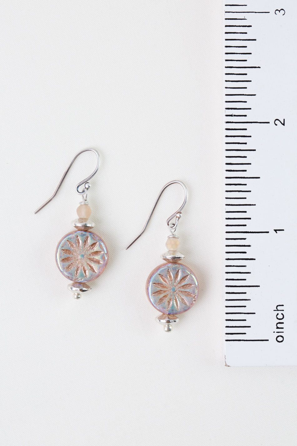 Blush Crystal, Czech Glass Simple Earrings