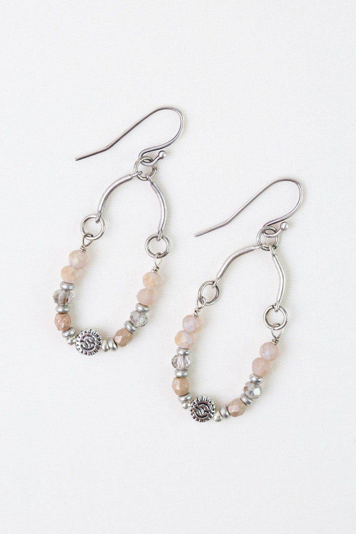 Blush Crystal, Czech Glass Simple Earrings