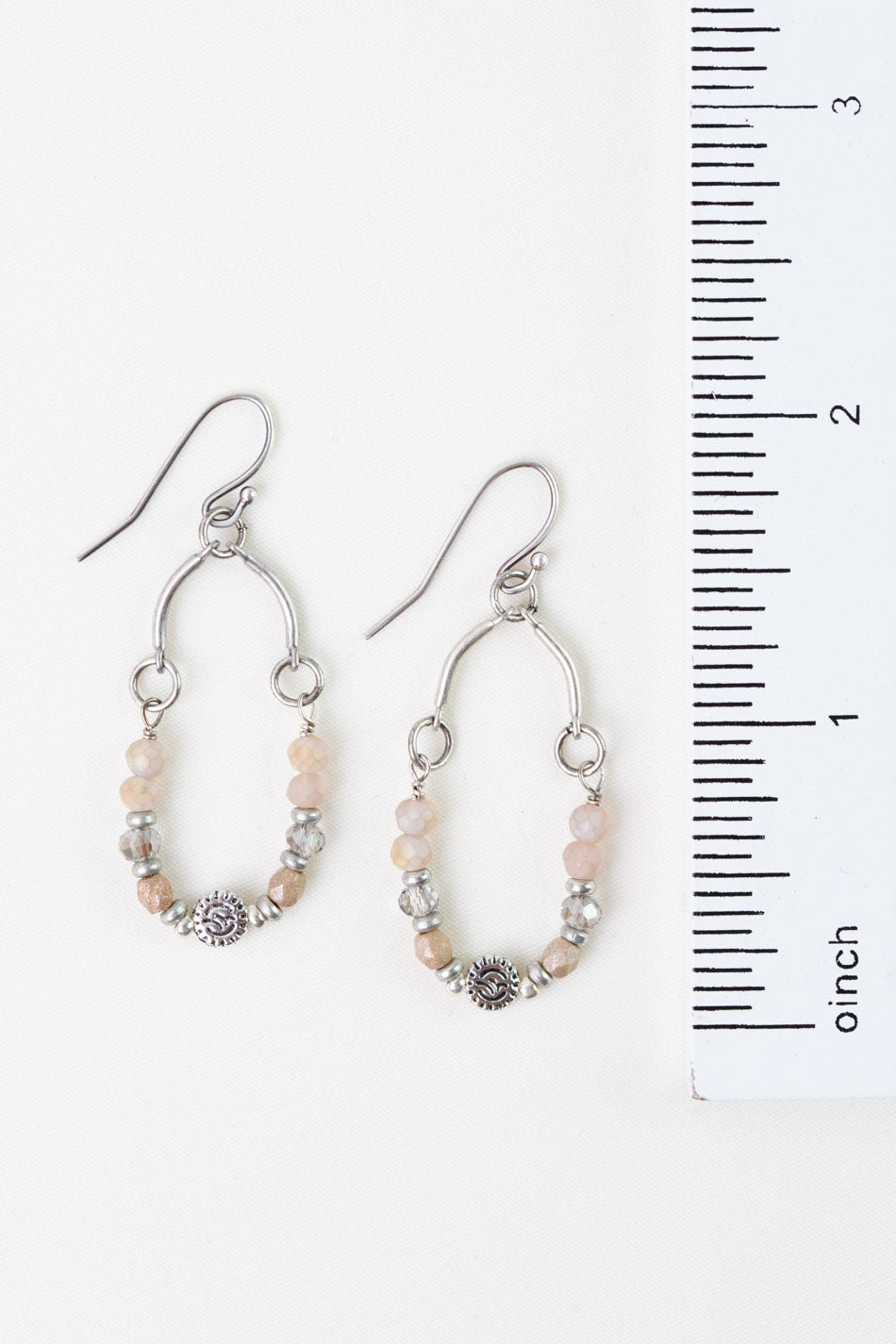 Blush Crystal, Czech Glass Simple Earrings